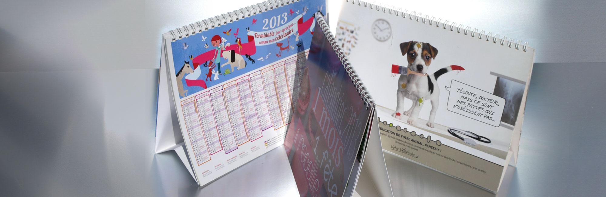 Impression et reliure wire’o de calendriers